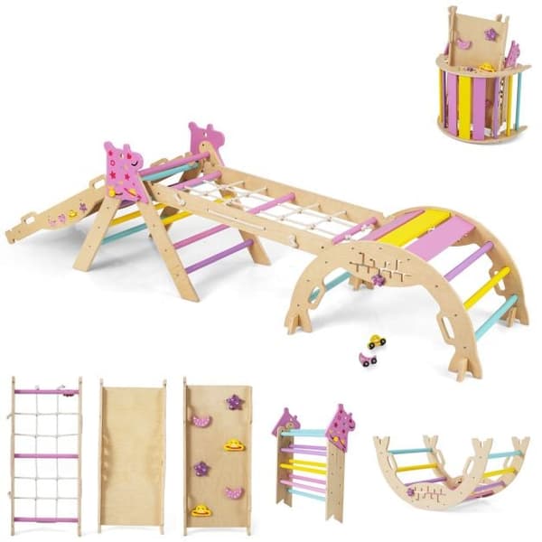 Baby klättertriangel set, fällbar, rosa , Star