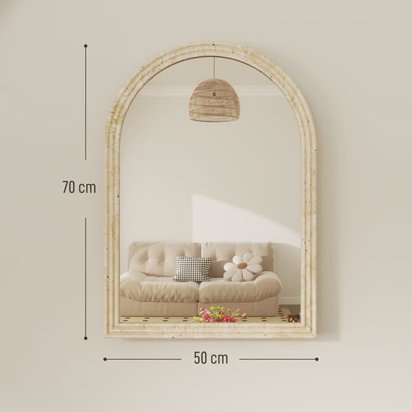 Vægspejl 50x2x70 cm beige