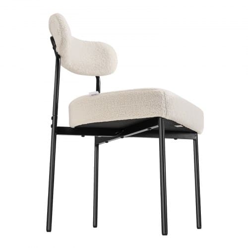 Matstolar set om 6, 54,5x50x79,5 cm, Vit, Klädda