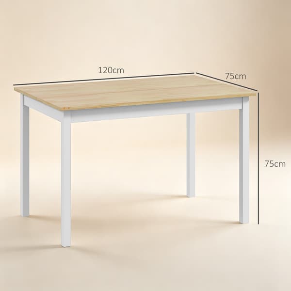 Matbord 120x75x75 cm naturvit/vit