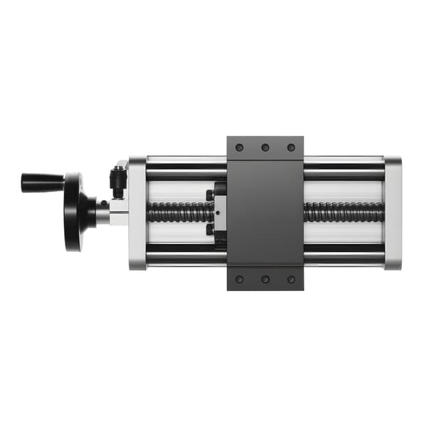 Lineær aktuator, 100 mm, manuel håndhjul, forkromet stål