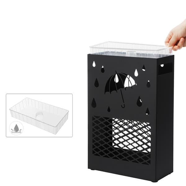 Paraplystander 28,5x12,2x41 cm Sort Metal