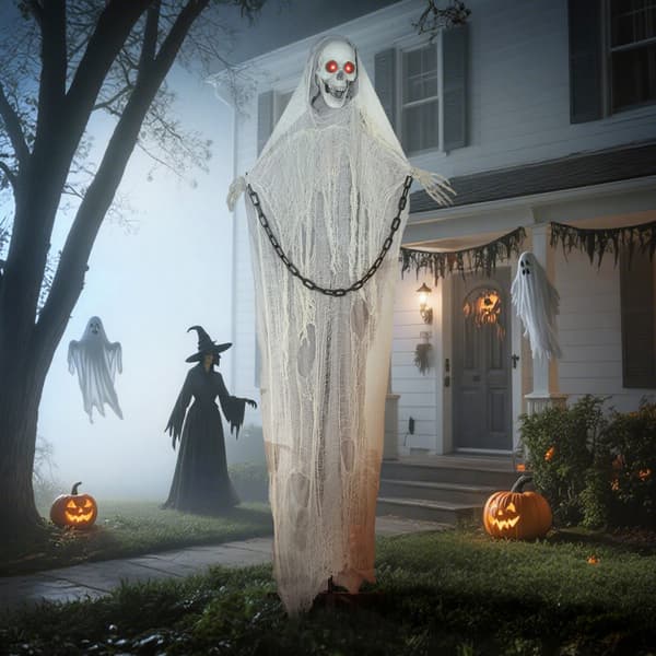 Halloween Grim Reaper Dekoration 70x16x183 cm grå
