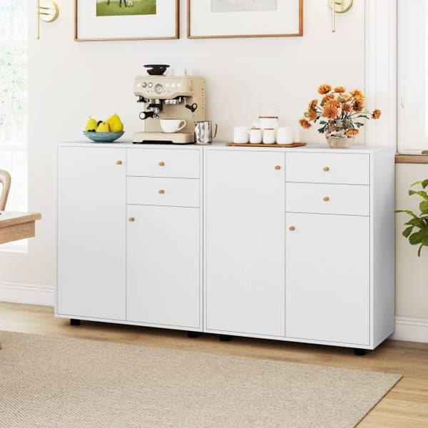 Sideboard Buffé Skåp 74x35x85.5 cm Vit, förvaring , Star