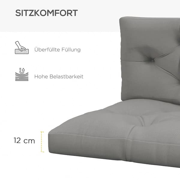Sædehynde 120x80x12 cm Grå Polyester