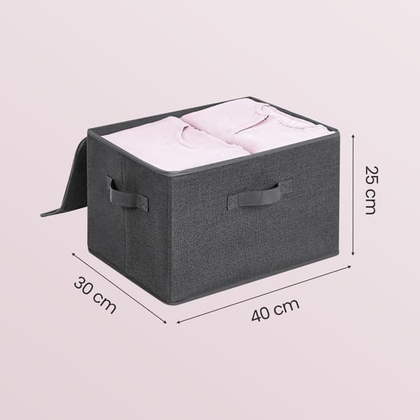 Oppbevaringsbokser 40x30x25 cm Grått Stoff