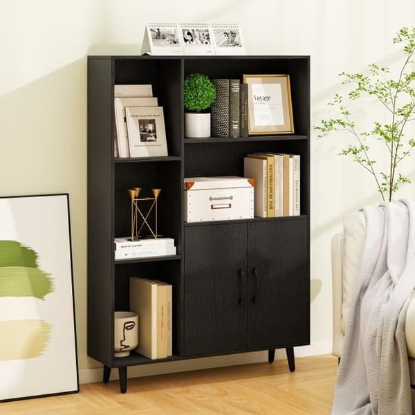 Bogreol, 80x23x119 cm, Sort, Opbevaring