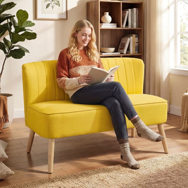 Soffa 117x56,5x77 cm Gul Linne