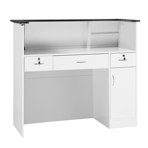 Reception Skranke, 127,5x52x110 cm, Hvid, Spånplade