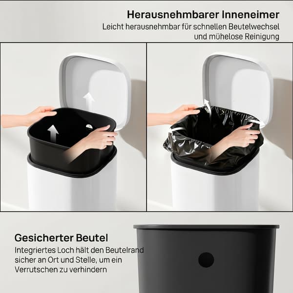Köks-pedalhink 30L 29x36x59,5 cm vit