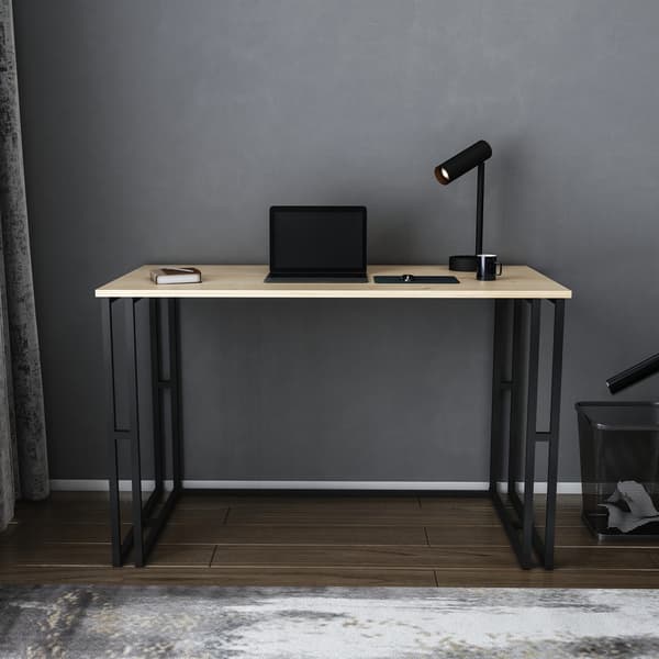 Skrivebord Kane, 120x60 cm, sort og eg