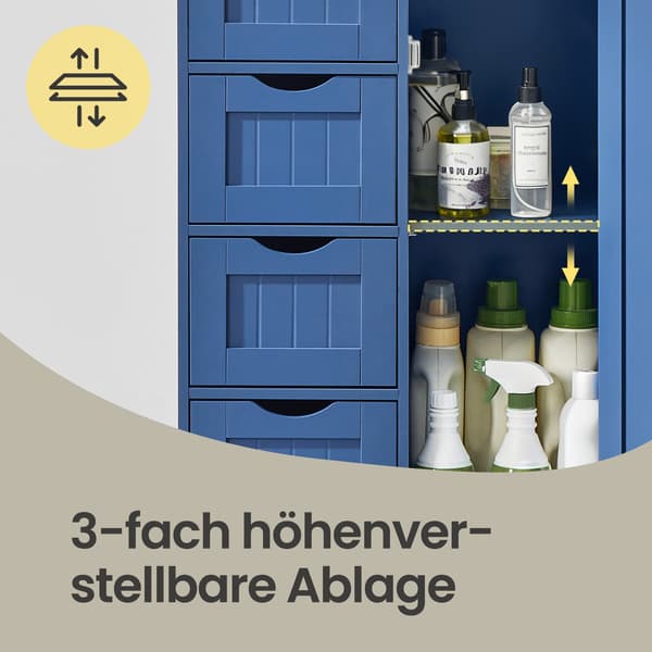 Badeværelsesskab 30x55x82 cm Blå MDF