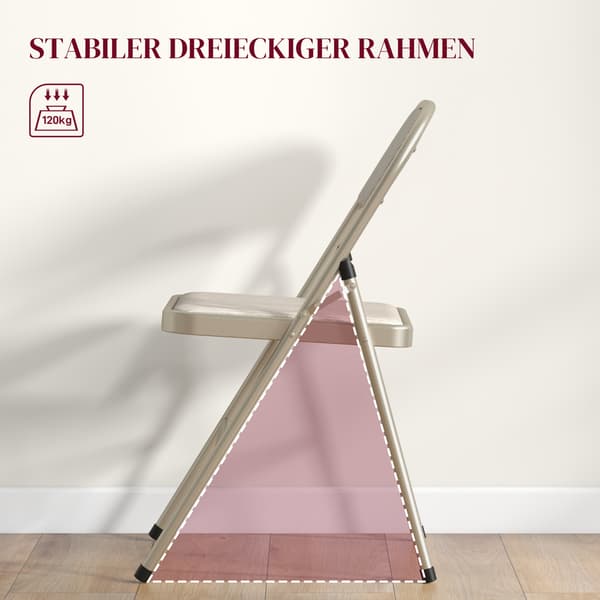 Fällstolsset, 45x46x78 cm, Beige, Stål