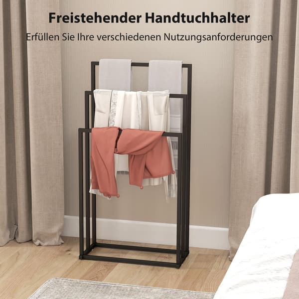 Håndklædeholder 45x21,5x85 cm Sort Stål