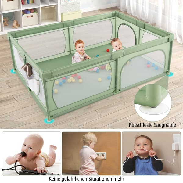Babylegeindhegning med 50 bolde 206x147x68,5 cm grå