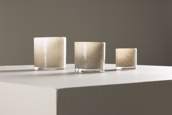 Lanterne Glora 10x10 cm Beige Glas