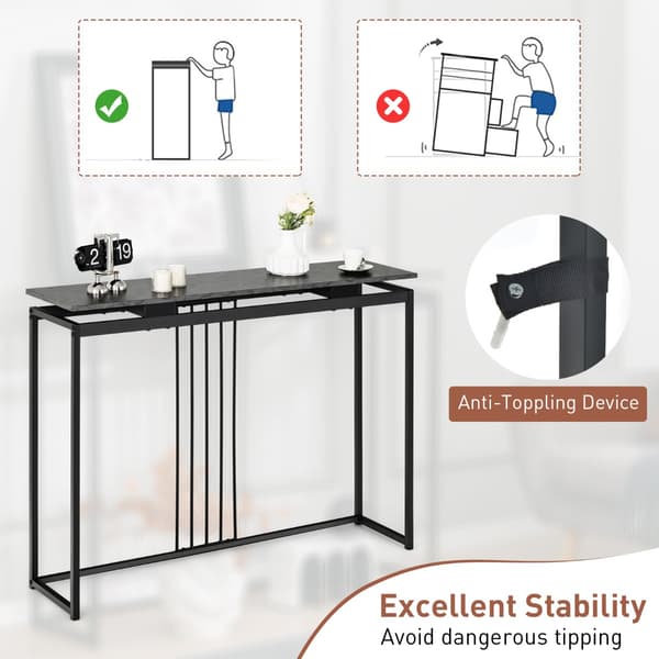 Konsolbord 120x30x90 cm sort