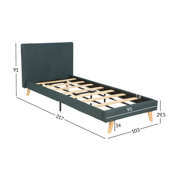 Sänky 103,5x207x91 cm Harmaa Kangas