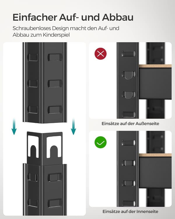 Reol 80x40x160 cm Sort Stål