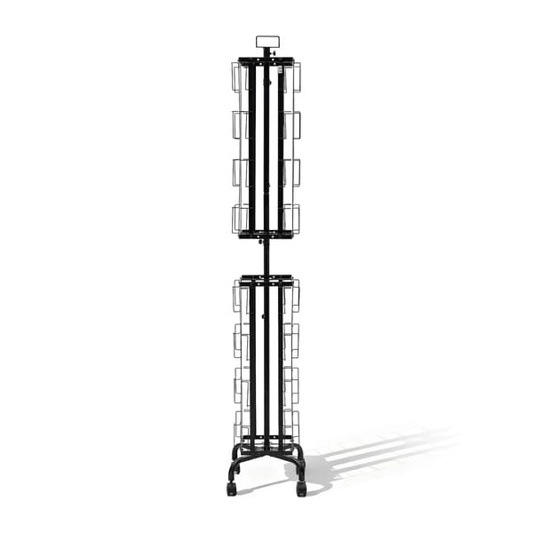 Kortdisplaystativ, 45x45x193 cm, Sort, Roterende opbevaring