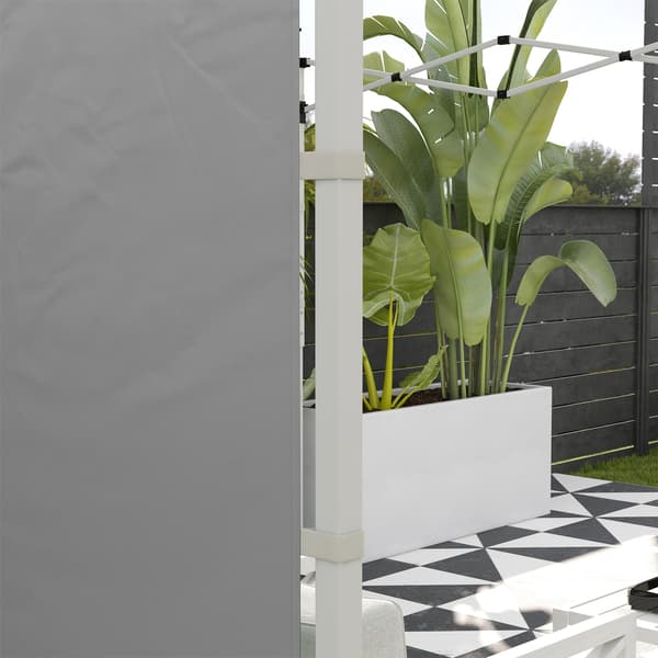 Pavillon sidevægge, 2-delt sæt, 295x195 cm, lysegrå, polyester