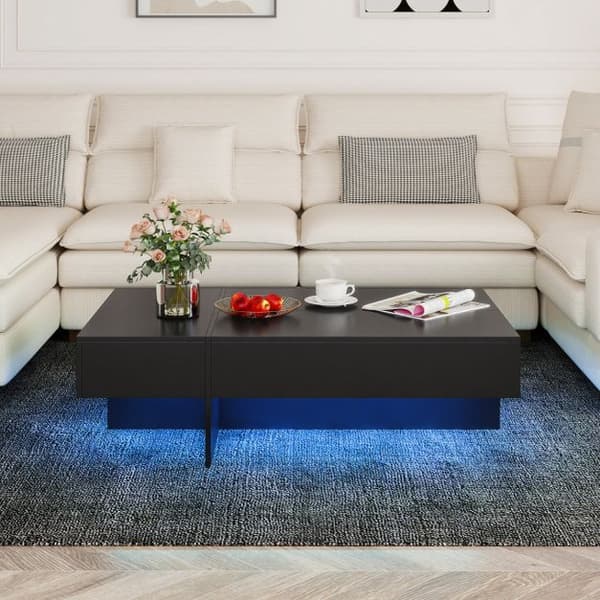 Sofabord med 3 skuffer 120x70x35 cm sort