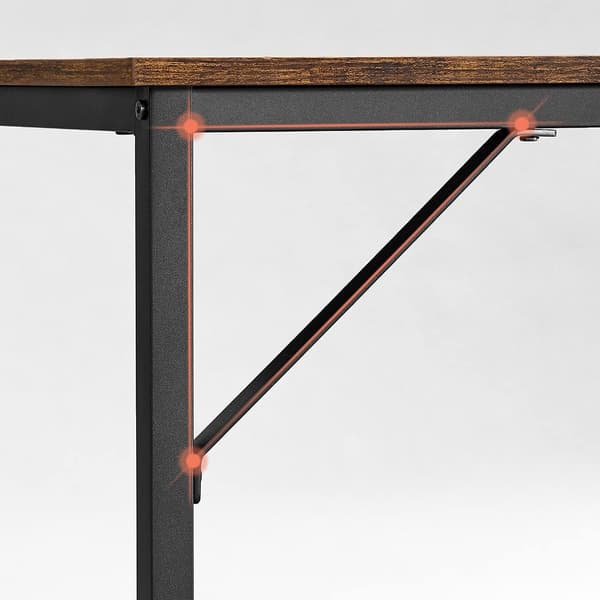 Skrivebord, 135x60x75 cm, Sort, Brun