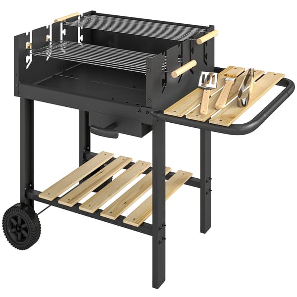 Kulgrill 99,5x58x82 cm Sort Metal