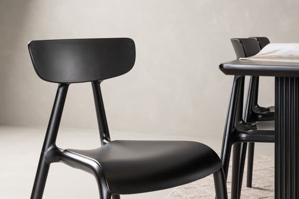 Spisebord og stol sæt Vail og Ursholmen sort MDF polypropylen