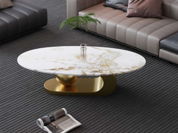 Soffbord, Modig, Guld, Vit