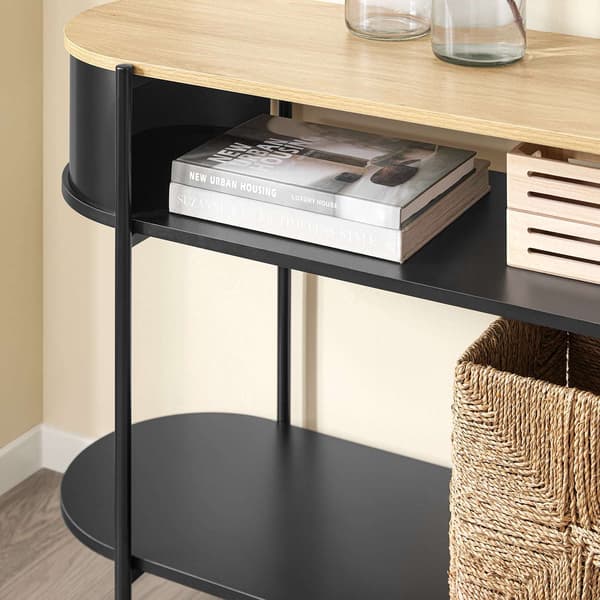 Konsolbord, FSB102-SCH, 110x39x76 cm, Træ og Sort