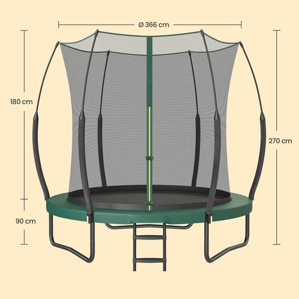 Trampolin 305,1x256,1 cm Grön, utomhus