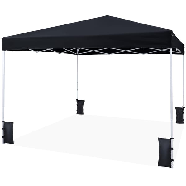 Sammenklappelig Havepavillon 290x290x230-248 cm sort