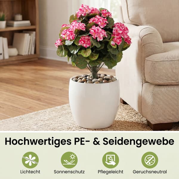 Kunstige pelargonier 2 stk Ø57x33 cm pink