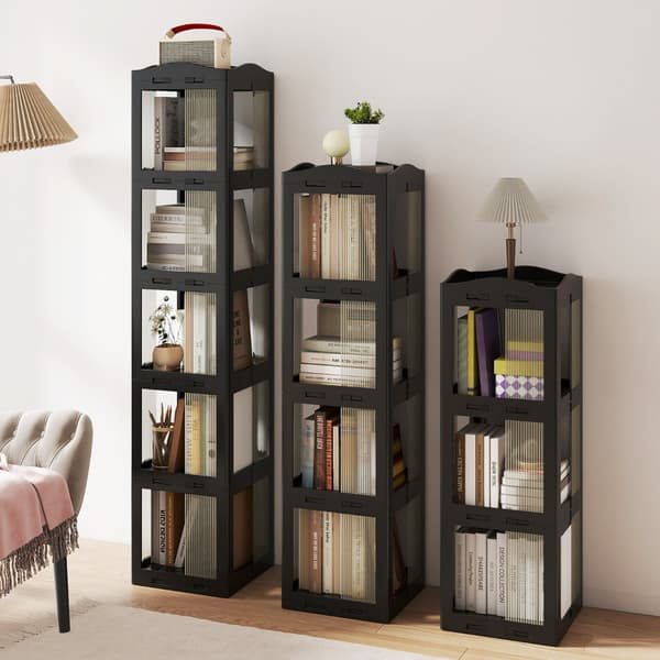 Bogreol, 36.5x36x108 cm, Sort, Sammenklappelig Opbevaring , Star