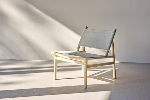 Lounge-tuoli Millo 43x40x65 cm Harmaa Nature polyesteri mango-puu