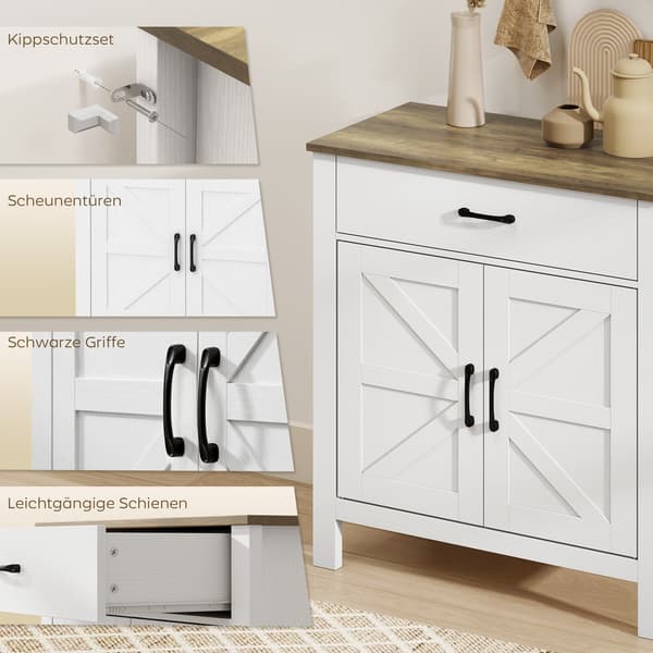 Sideboard 77x39,3x81,5 cm Vit trä
