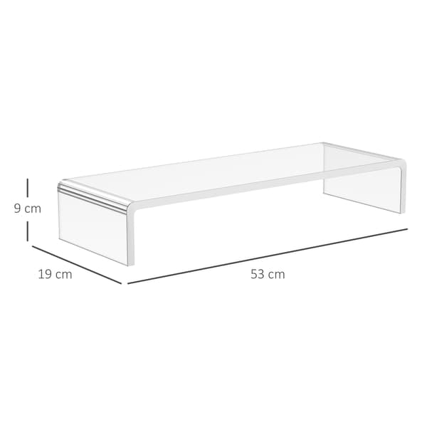 Bildskärmsställ, 53x19x9 cm, Transparent