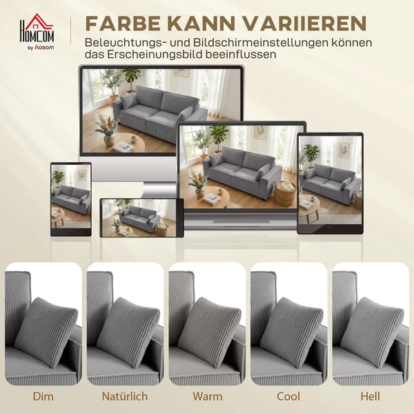 Sofa 3-personers 218x79x91 cm Lys grå fløjl polstring