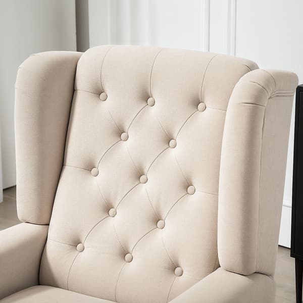 Wingback fåtölj 74x87x102 cm Beige klädd