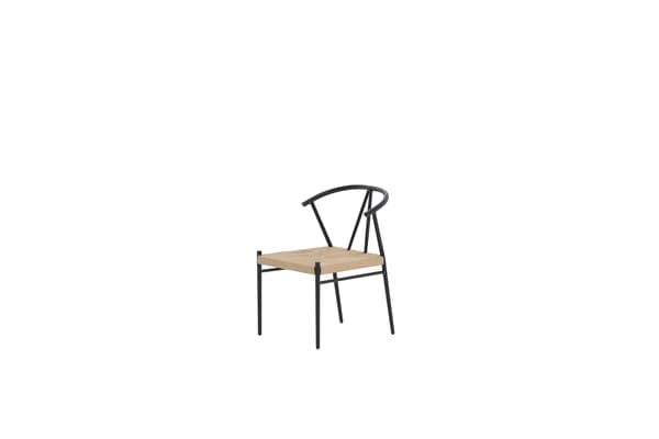 Spisestol, Alfons, Sort, Stål, Rattan
