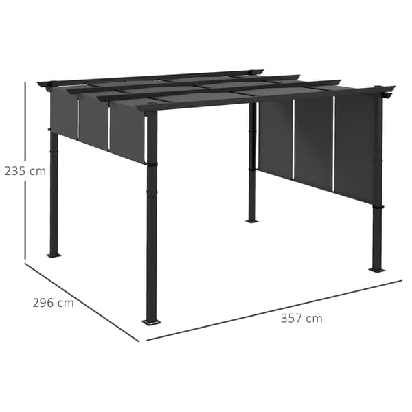 Pergola, 357x296x235 cm, Mörkgrå