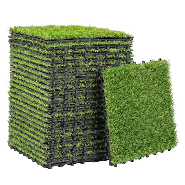 Konstgräsmattor Set 30x30 cm Grön Plast