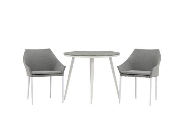 Spisebord og stol sæt Break 90 cm hvid grå