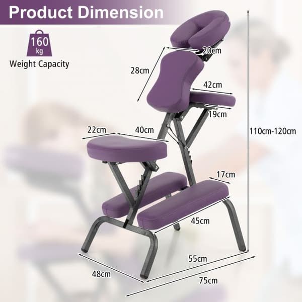 Massagestol, 48x75x110-120 cm, Sort , Star