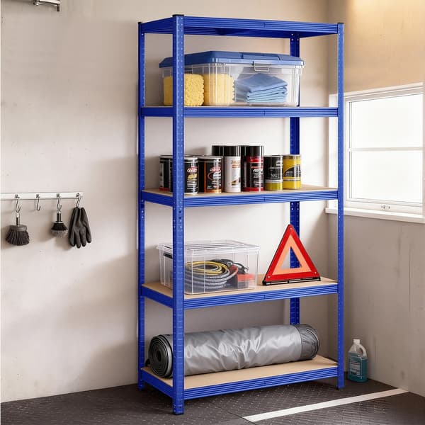 Robust hyllset 2 delar 40x90x180 cm silver stålram
