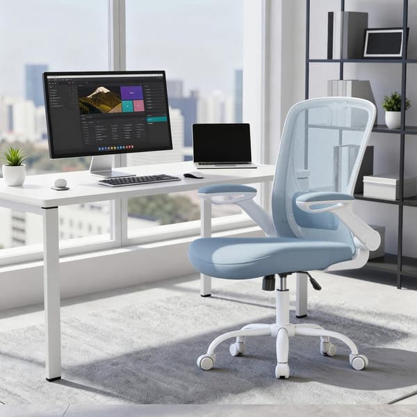 Kontorstol, 64x64x99 cm, Blå, ergonomisk