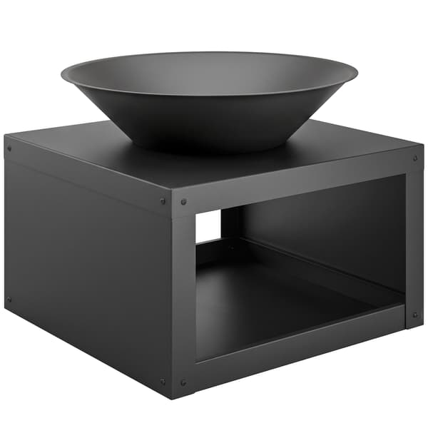 Eldstad med vedförvaring Ø59 cm svart