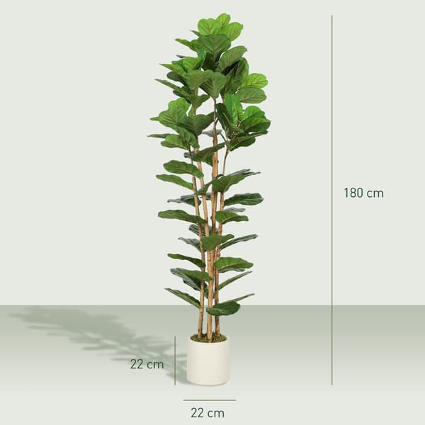 Kunstig Figenblad Figentræ 55x55x180 cm grøn