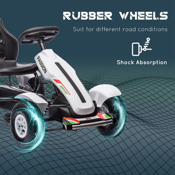 Pedal Go-Kart för barn 121x58x61 cm vit